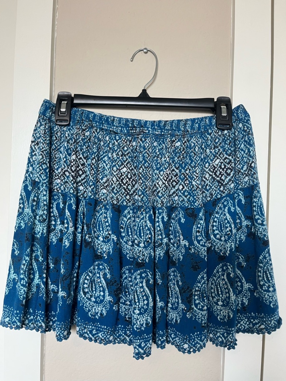 Angie Teal Paisley Tiered Skirt